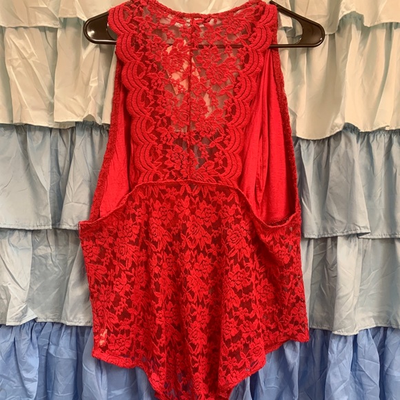 Red lace bodysuit - Picture 2 of 4